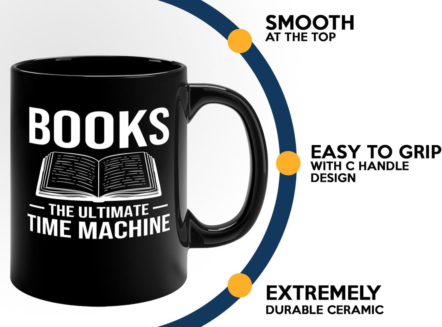 Book Lover Coffee Mug 11oz Black -Books The Ultimate - Bookworm Literature Library Book Lover Reader Booked Editor Intellectual Studious