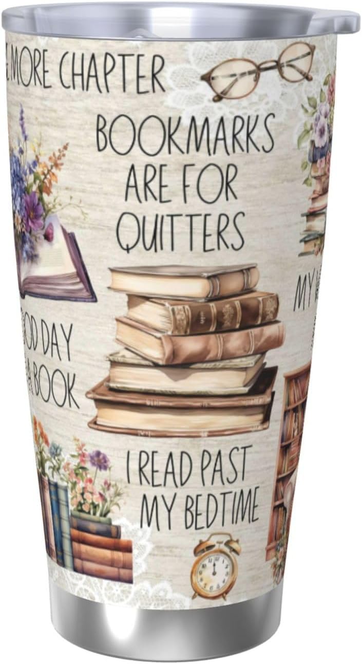 Reading Gifts for Women,Book Lover Coffee Tumbler Vacuum Insulated Stainless Steel Coffee Travel Mug Cup 20oz