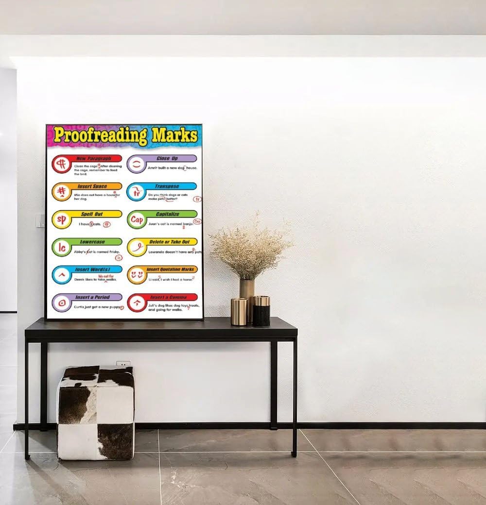 Proofreading Marking Sheet Teacher Equipment Chart Poster (4) Canvas Print Wall Art Decor Living Room Office Bedroom 16x20inch(40x50cm) Frame-style