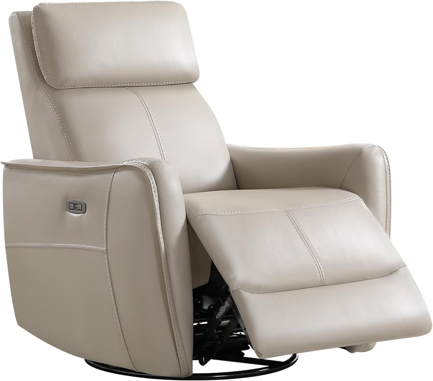 Power Swivel Glider Rocker Recliner Chair for Nursery, Breathable Leather Electric Reclining Chair with USB Port, Upholstered Rocking Chair for Living Room