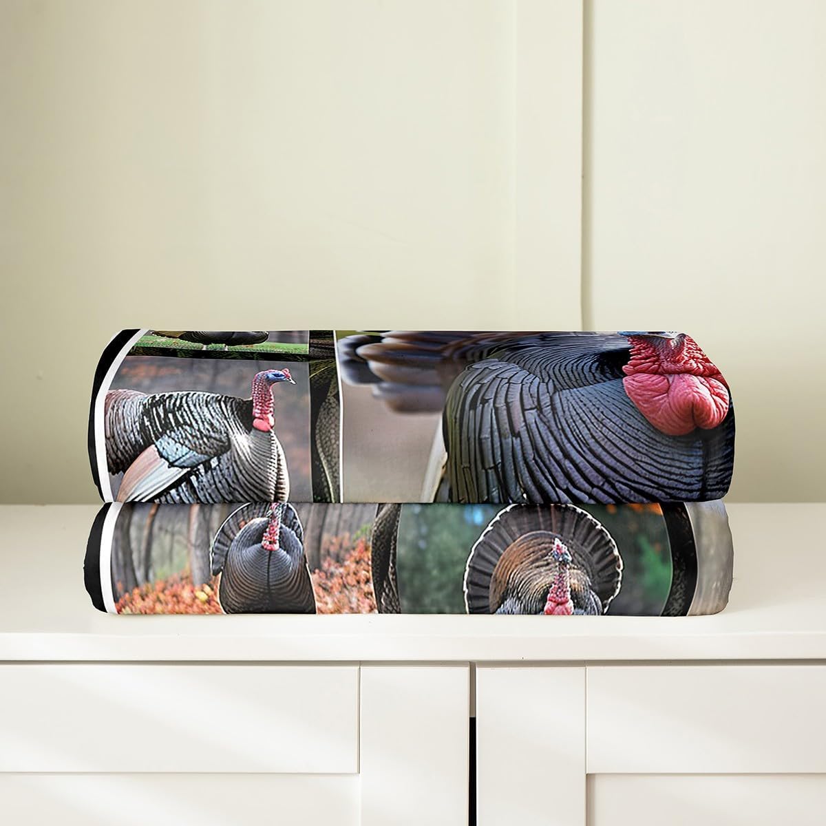 Erosebridal Turkey Blanket Throw 50x60 Inch Wildlife Bird Pheasant Throw Blanket Hunting Turkey Fleece Blanket Farmhose Bird Chicken Bedroom Decor Microfiber Fuzzy Blanket for Adult Men Women