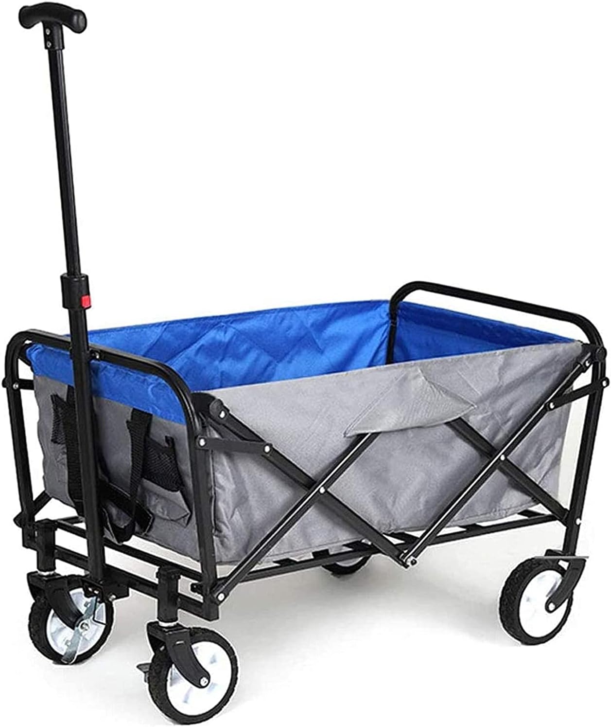 Heavy Duty Folding Outdoor Beach Wagon A Terrain Coapsible Utility Wagon Garden Cart Transport Troey Portable ping Hand Cart Picnic Camping Wagon (Color : Red) (Gray)