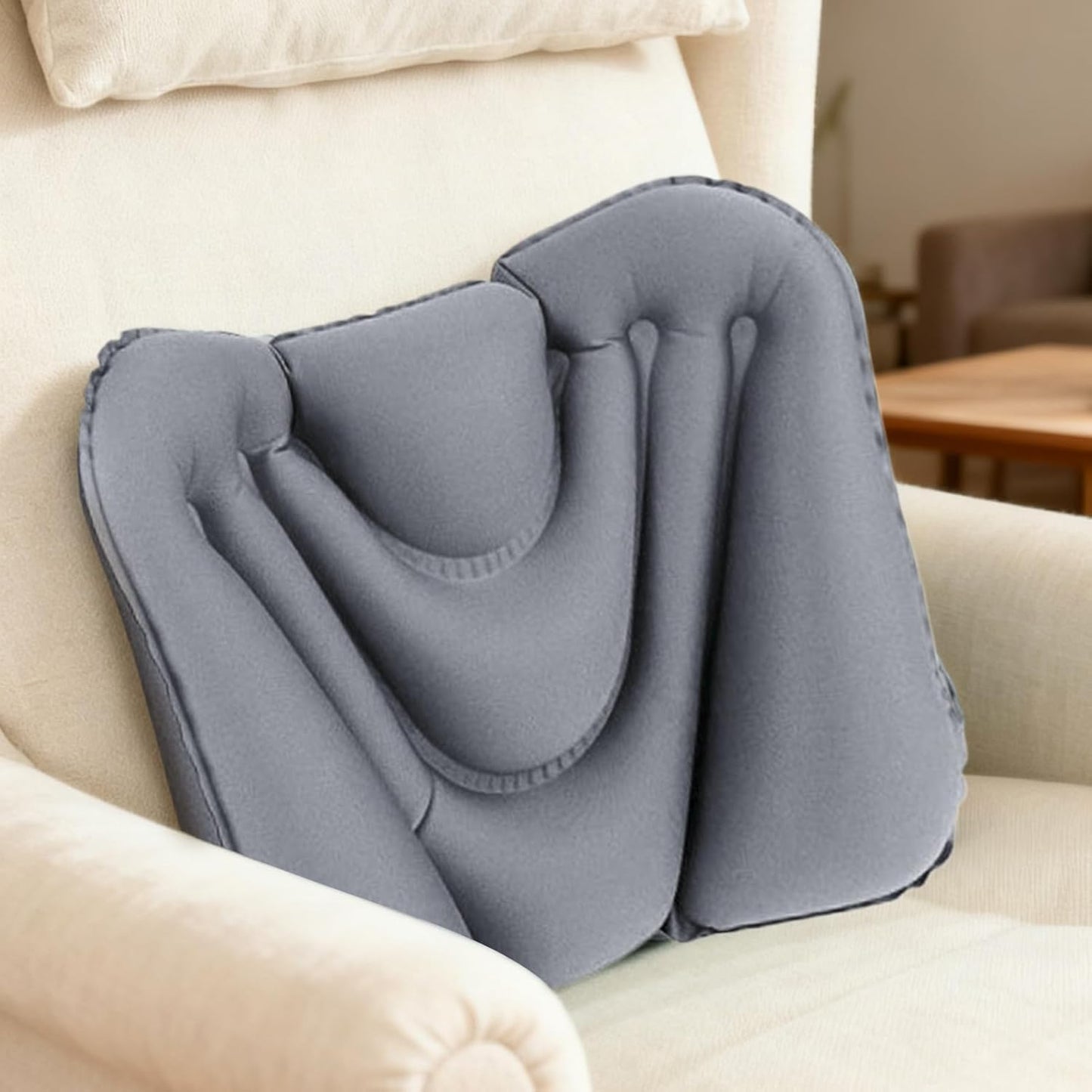Lumbar Support Pillow - Foldable Inflatable Cushion | Lumbar Cushion Chair Back Support - for Travel Airplane Outdoor Home Office Chair Seat Bed Car Driving Sitting Reading