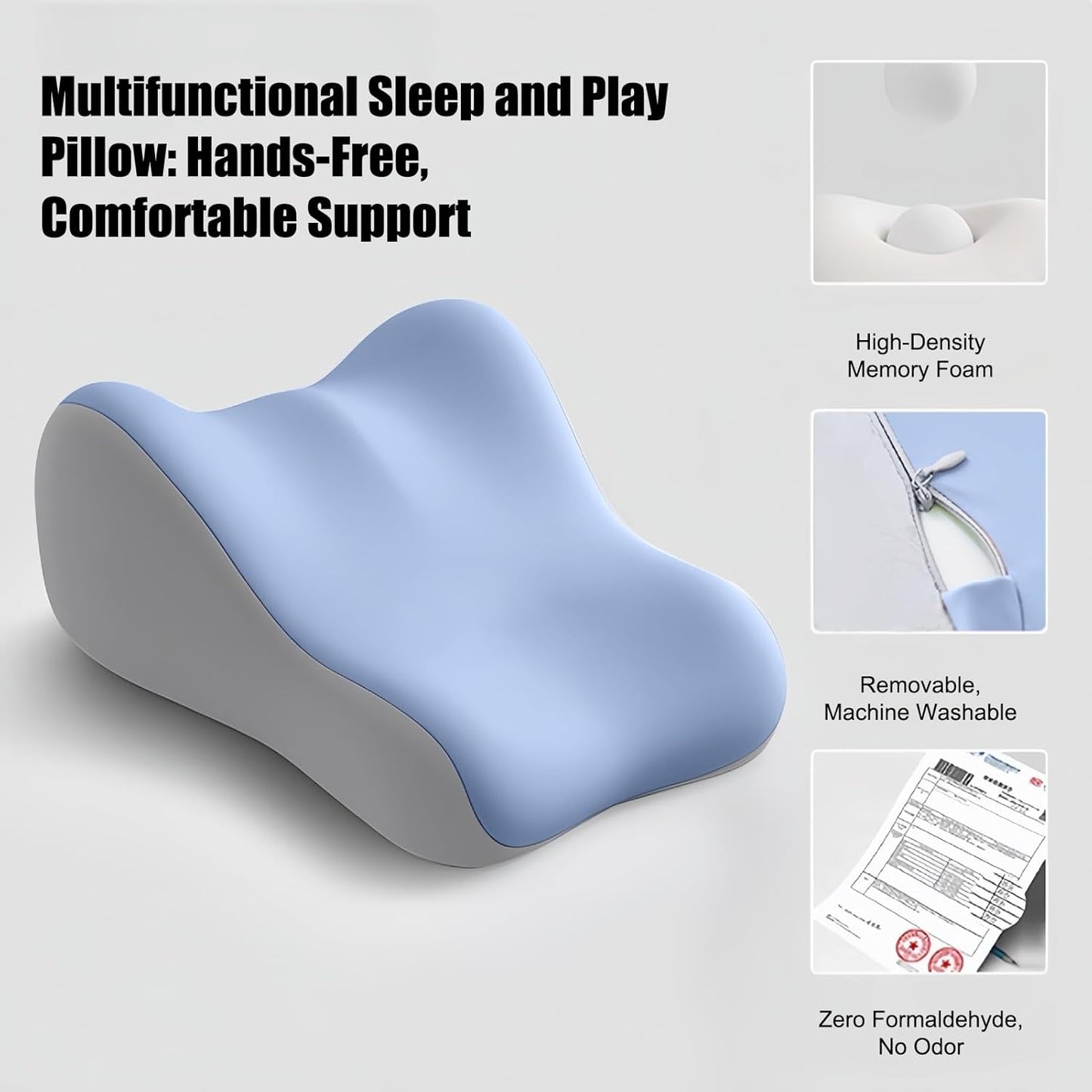 Couples Pillow, Ergonomic Memory Foam Wedge—Leg Raising Cushion for Reading, Sleeping, Yoga, Meditation, and Sofa Lounge Comfort