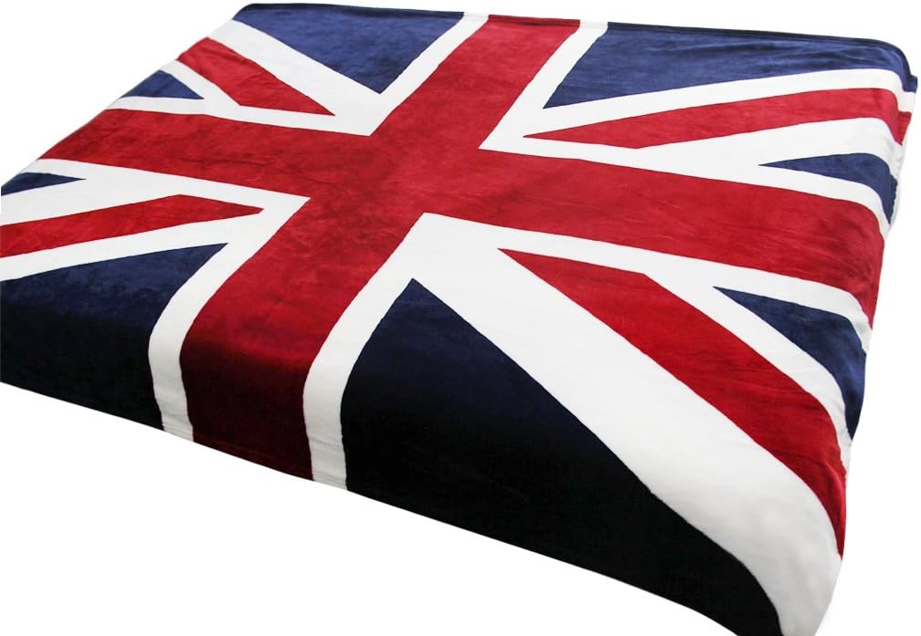 Soft Flannel Union Jack Fleece Blanket British Flag Bed Sofa Blanket Couch Cover Warm Air Conditioning Throw Comfy Throw Quilt Blanket Bedspread for Bedroom Living Rooms Oversized Travel Throw,59"x79"