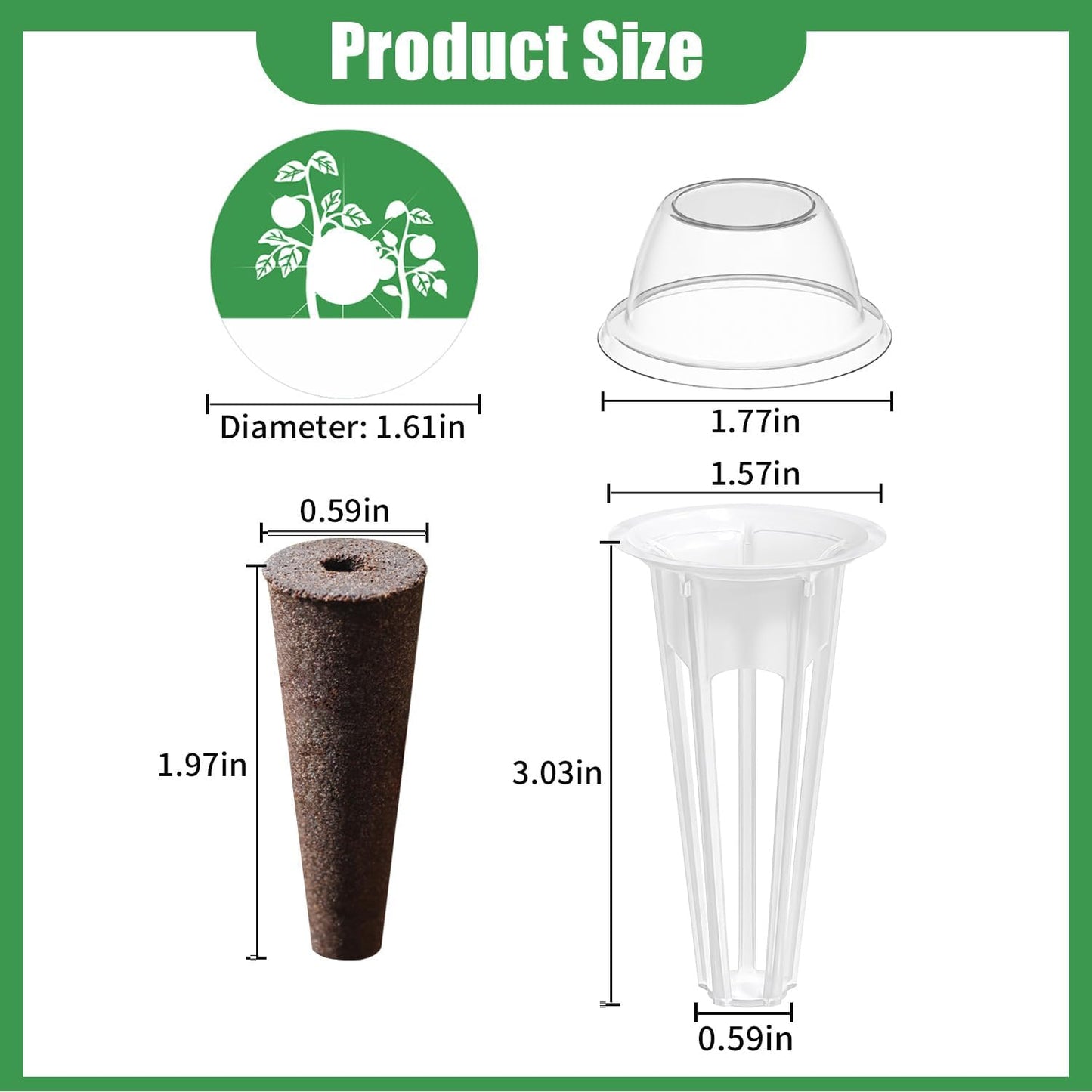 Seed Pod Kit Compatible with Aero Garden and All Brands - Grow Anything Kit for Indoor Garden Hydroponics Growing System with 12 Grow Sponges, 36 Pod Labels, 12 Plant Baskets Domes