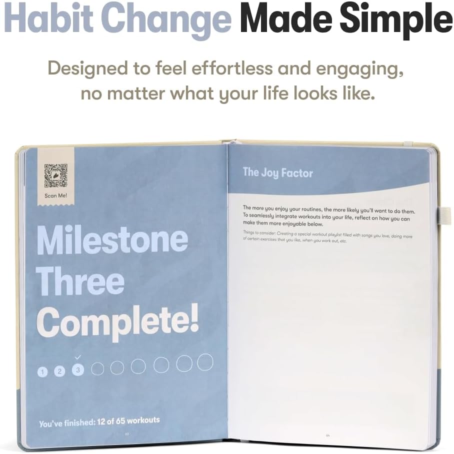 The Weightlifting Transformation Gym Buddy Journal by Habit Nest. 12-Week Trainer & Progress Tracker. Requires Full Gym Equipment. 65 Video Guided Workouts with Sets, Reps & Tracking Space.