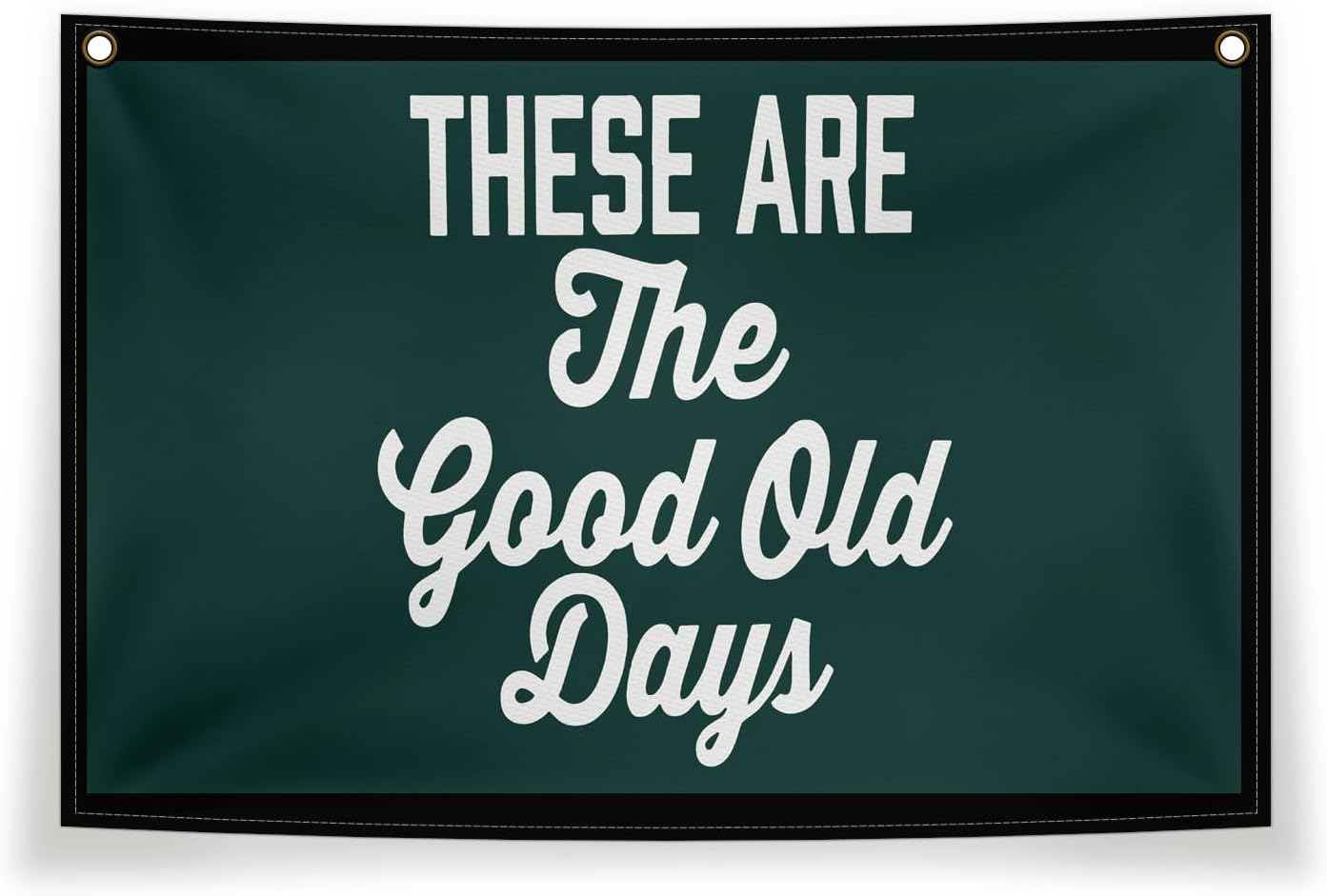 These Are The Good Old Days Sign Canvas Flag, Inspirational Vintage Decor, Door Sign Hanging Banner for Bedroom Livingroom, Retro Flag 30x20 Inch