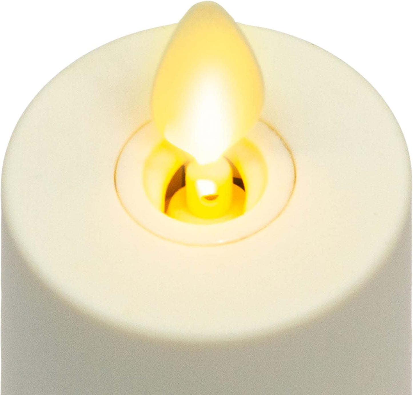 Luminara Realistic Artificial Moving Flame Votive Candle - Set of 2 - Moving Flame LED Battery Operated Lights for Christmas, Halloween - Remote Ready - Remote Sold Separately - Ivory - 1.5" x 4"