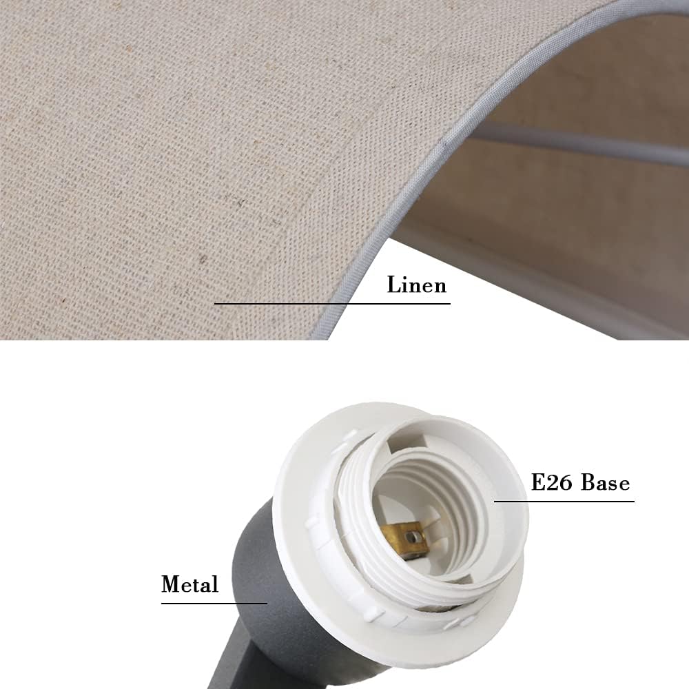 Yosoan Linen Fabric Cloth Boho Vintage Flush Wall Sconce Stairwell Fixture Light, 1-Light Vanity Indoor Hardwired Interior Sconce Cover Shade Lamp for Bedroom Hallway Living Room Corridor