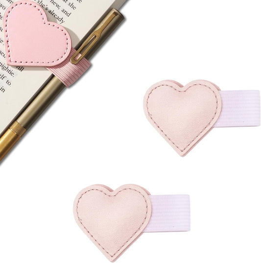Magnetic Bookmark Pen Holder, Reading Accessory for Book Lovers, Convenient Bookmarking Tool, Pink Color, Set of Two