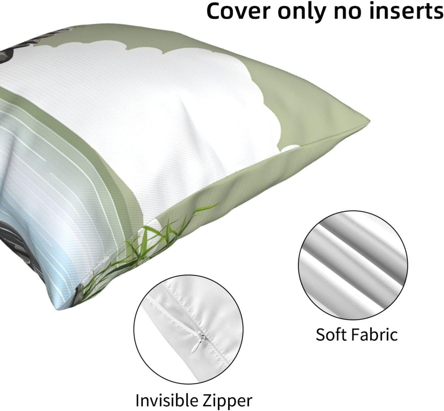 All-Season Square Pillow Covers 18"X18", Stone, Decorative Throw Pillow Covers for Sofa Bed Couch, Hidden Zipper Cushion Cover, Square Lumbar & Accent Pillowcases for Home Decor
