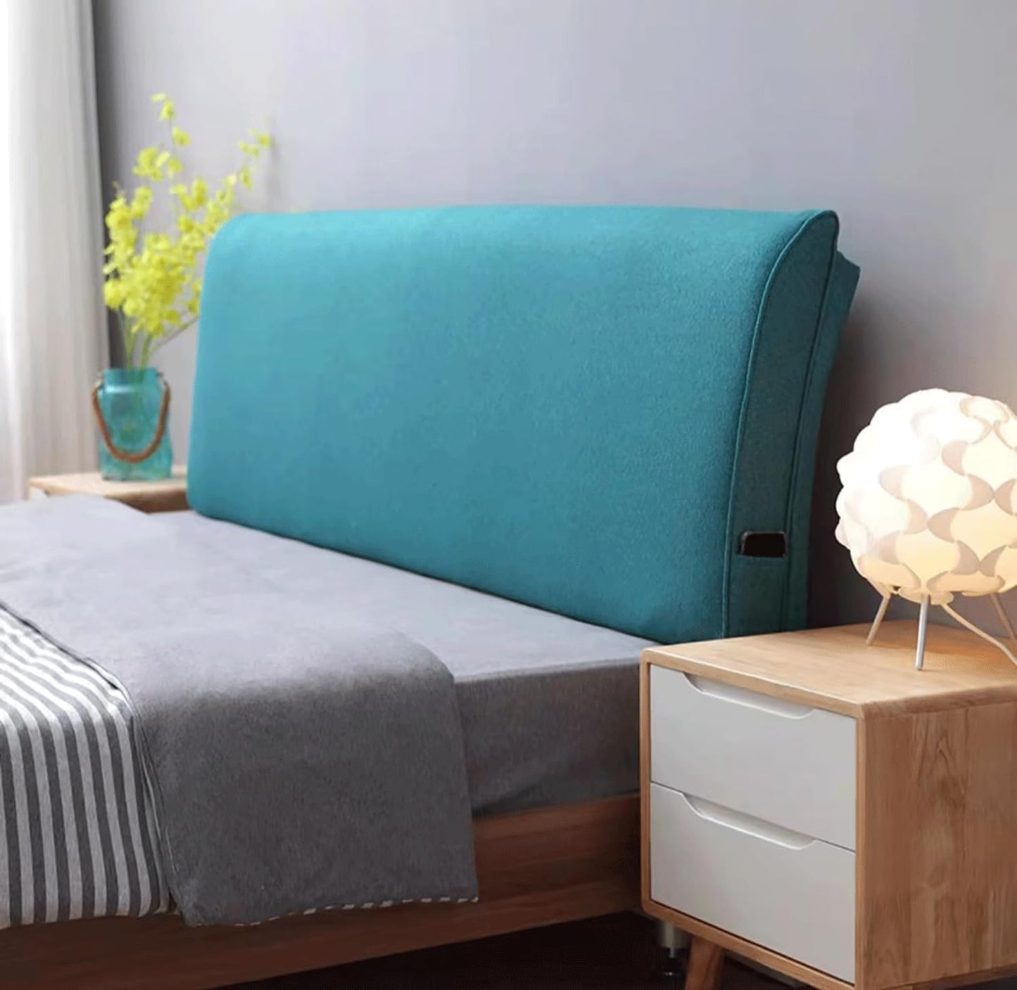 Large Headboard Cushion Bolster King Size Bed Rest Pillow Reading Pillow Lumbar Support Backrest For Dorm Room Daybed Bunk Bed Full Size With Washable(Size:No headboard 47.2"/120cm,Color:Blue)