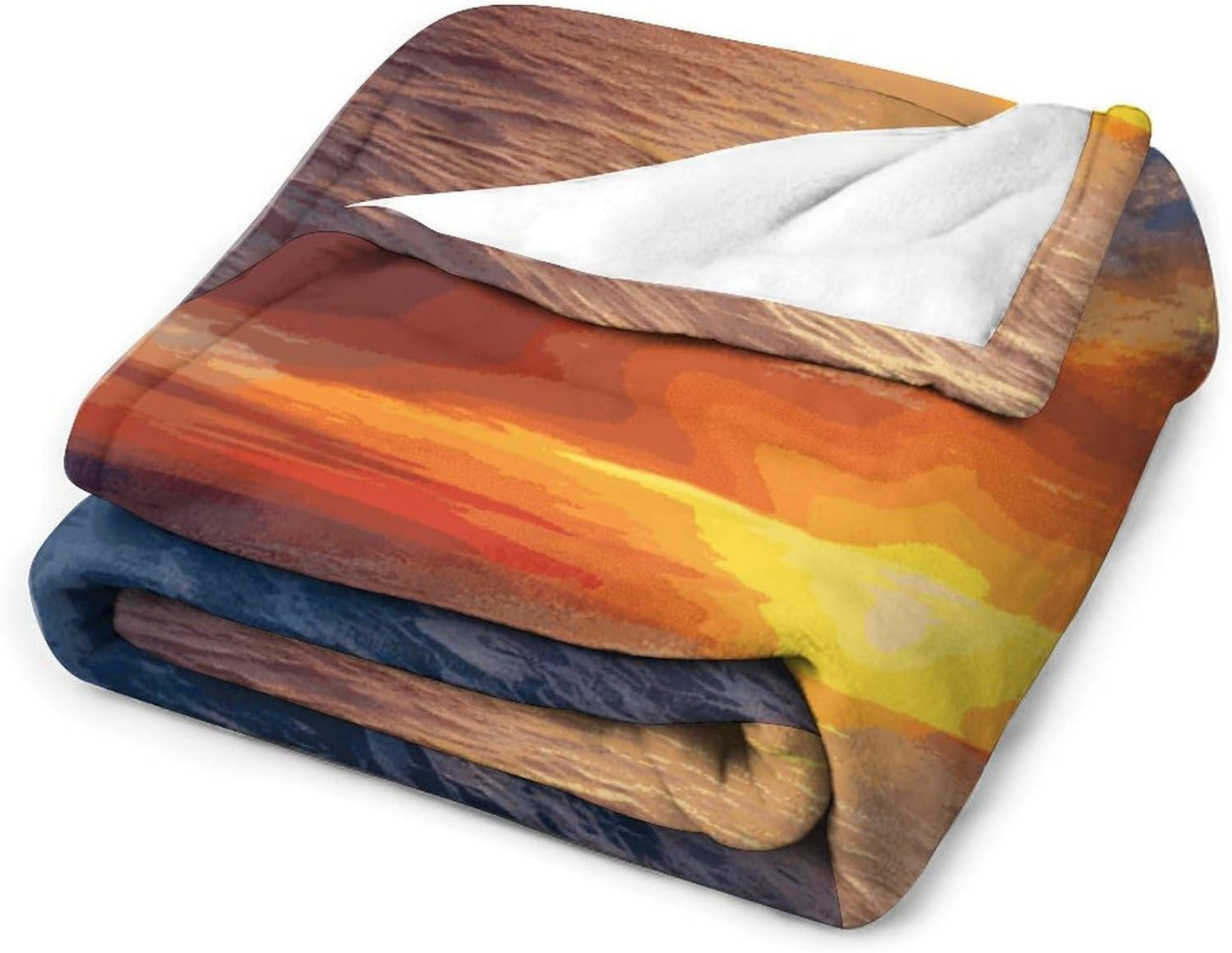 Sea and Sunset Blanket Super Soft Lightweight Throw Blanket Cute Cozy Warm Bed Blanket Decorative Fuzzy Blanket All-Season Home Decor Gift for Sofa Couch Living Room 30"*40"（76 * 100cm）