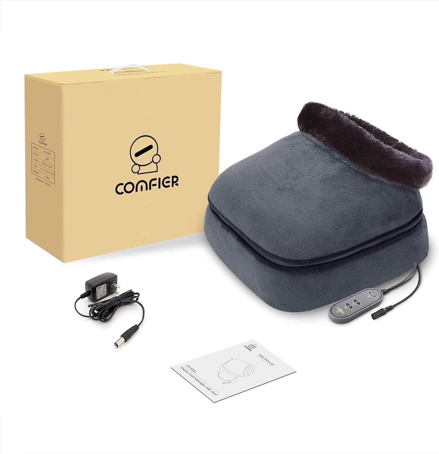 COMFIER Shiatsu Foot Massager with Heat- Kneading Back Massager with Heating Pad, Heated Foot Warmer, Electric Feet Massager Machine for Plantar Fasciitis,Neuropathy, Stress Relief