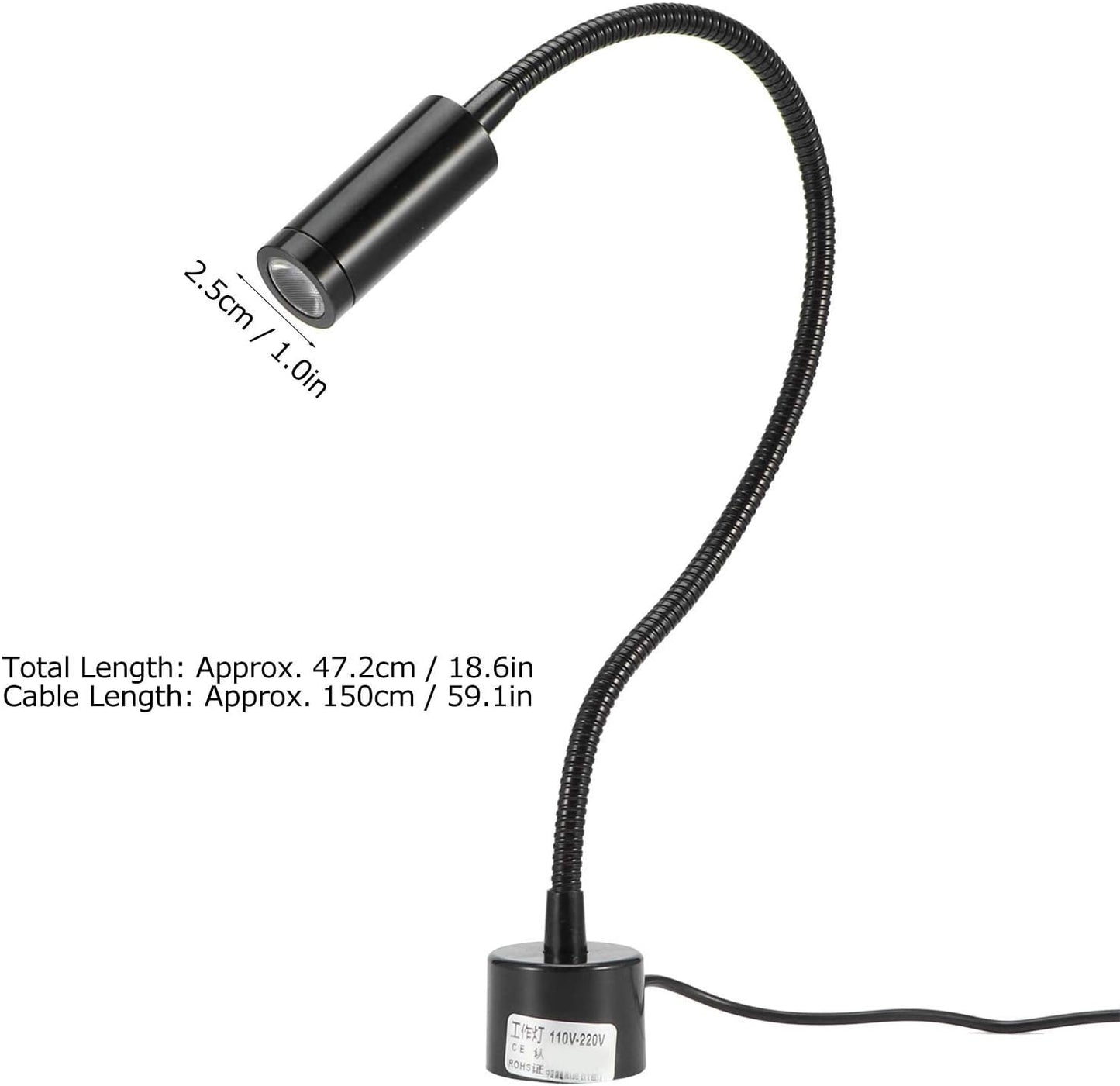 Fafeicy Adjustable Lamp with Magnetic Base, Swing Arm Lamp, Flexible Table LED Working Light - for Study/Reading/Office/Work