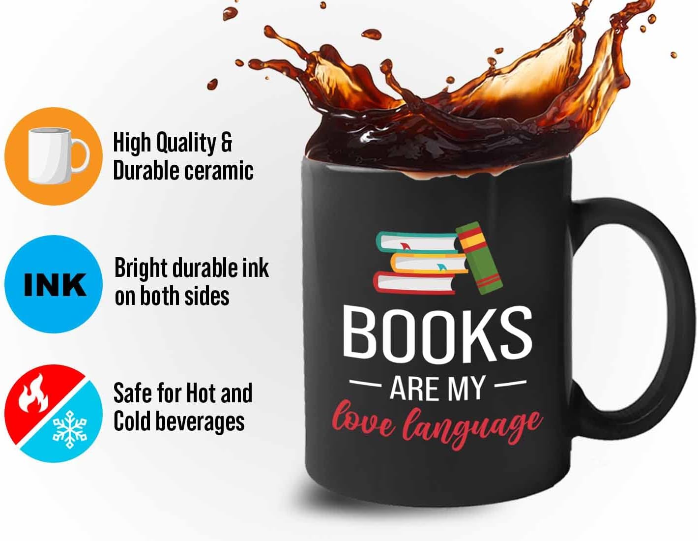Bubble Hugs Book lovers Coffee Mug 11oz Black - Books My Love - Author Writer Library Library Editor Introvert Book Lovers Cat Lover Chill Relax Bookworm Reading
