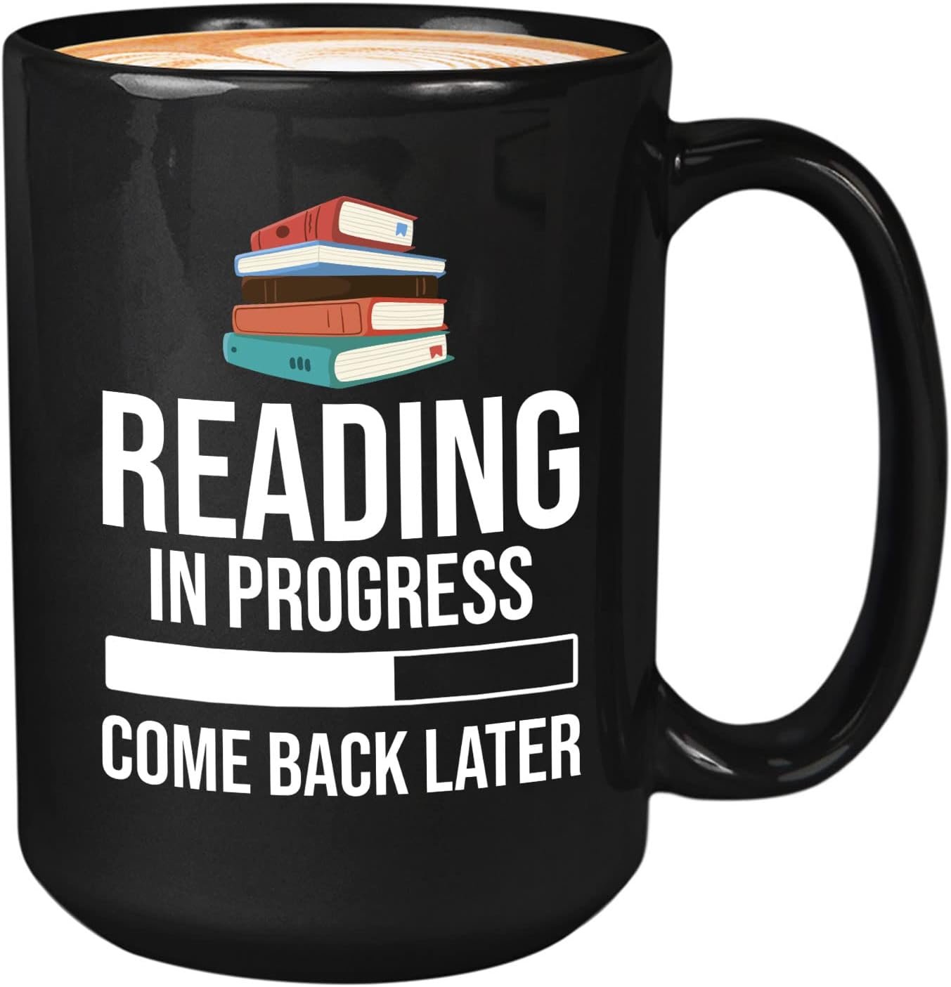 Book Lover Coffee Mug 15oz Black - Reading in - Literary librarian Literature Bookworm Historian Public Library Curator Bibliophile Bibliolater