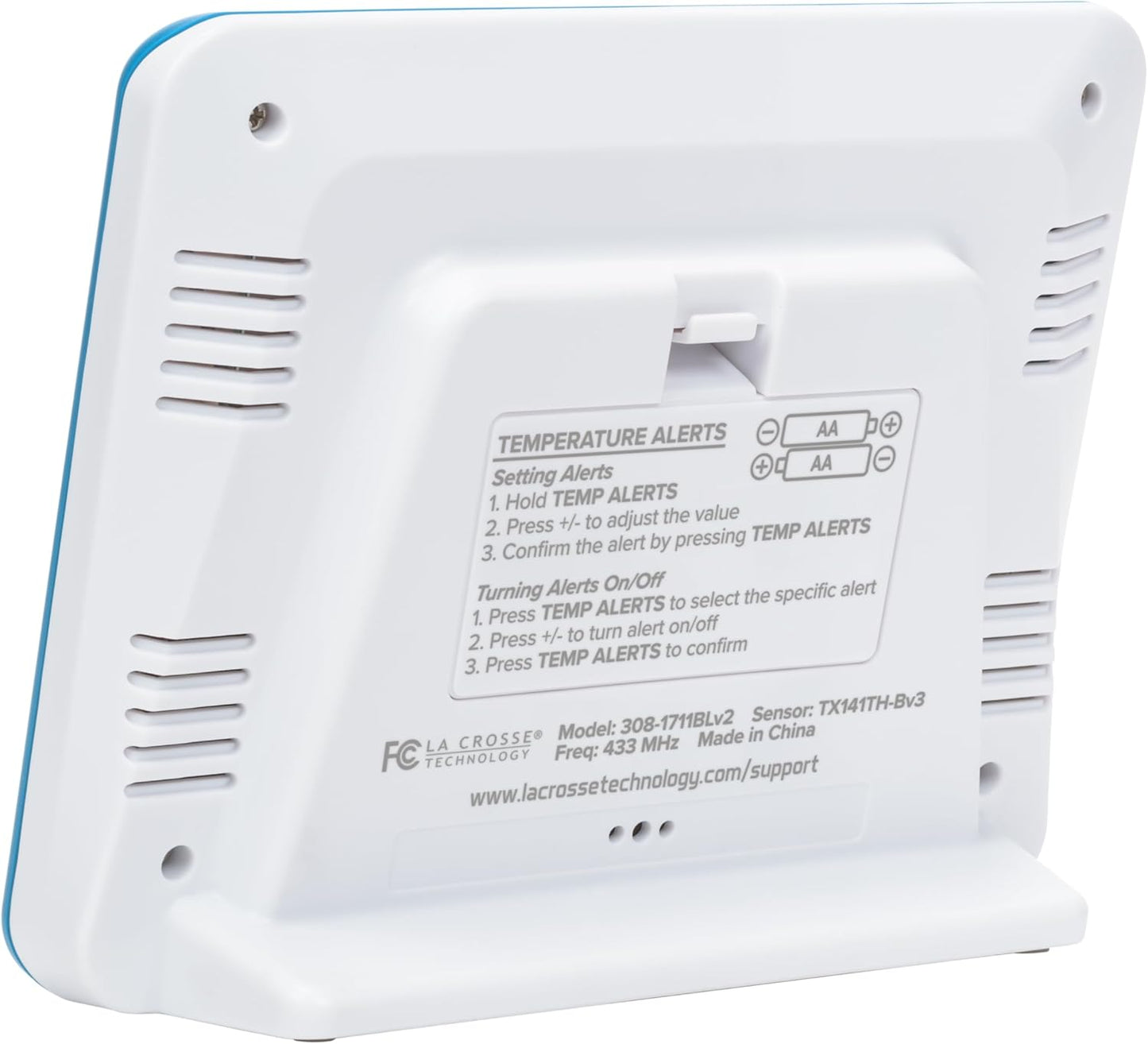 La Crosse Technology 308-1711BL Wireless Weather Station with Heat Index and Dew Point,Teal Blue/White