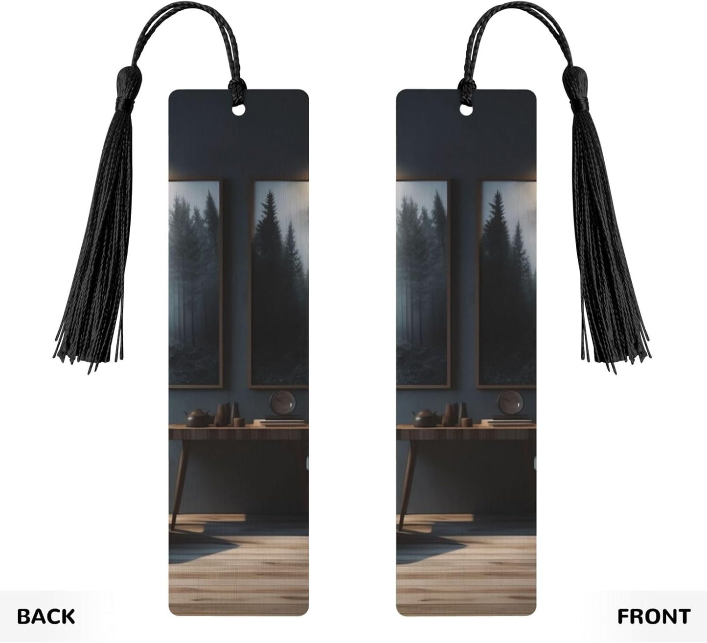 There are Chairs in The Room Bookmarks Gifts for Women Men, Wooden Bookmarks for Book Lovers, Vintage Book Marks Ornaments with Tassel, Unique Personalized Reading Page Markers Black