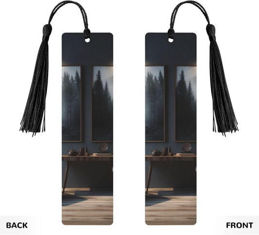 There are Chairs in The Room Bookmarks Gifts for Women Men, Wooden Bookmarks for Book Lovers, Vintage Book Marks Ornaments with Tassel, Unique Personalized Reading Page Markers Black