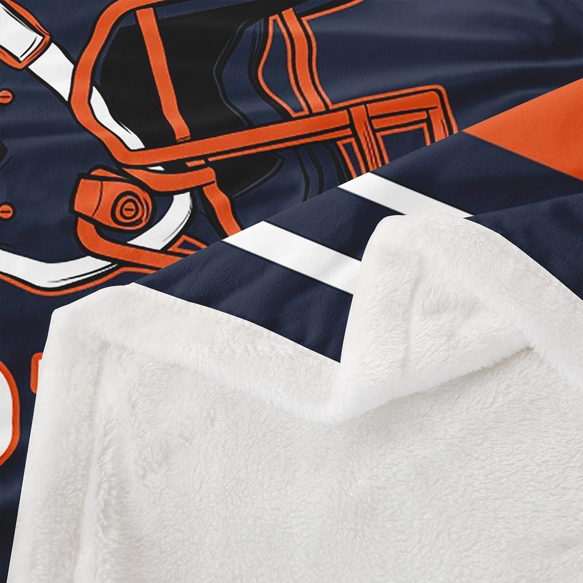 Feelyou Football Sherpa Throw Blanket for Couch Chicago Super Soft Cozy Fleece Sports Theme Football City Blanket for Winter, Plush Throw Throw 50"x60" All Season
