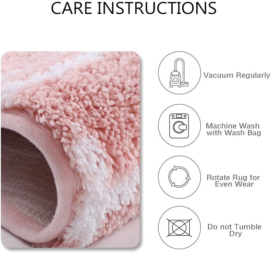 Lahome ABC Pink Round Rug for Girls Bedroom - 3ft Washable Small Classroom Rug Non Slip Alphabet Rug, Circle Nursery Rug for Kids Room, Cute Furry Plush Shaggy Crawling Play Mat for Children Toddlers