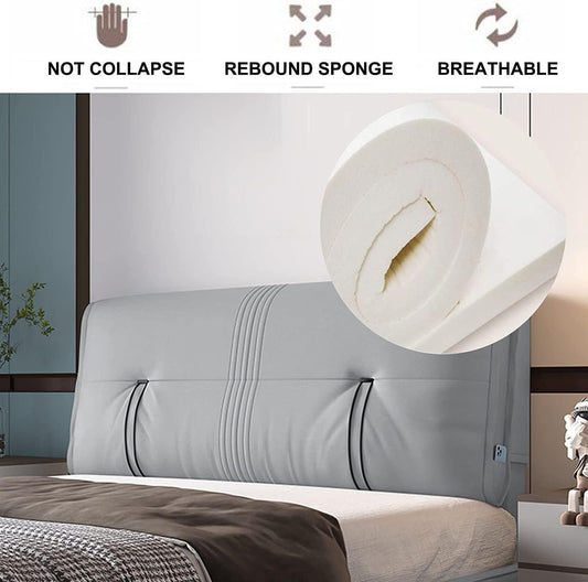 Lumbar Support Backrest Pillow for Bed - Comfortable Headboard Cushion, Ergonomic Back Support, Ideal for Sitting, Reading, Relaxing, and Sleeping. (A with headboard King 70.8")