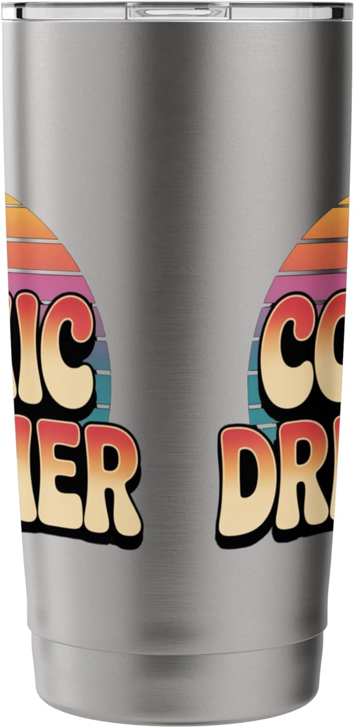 Cosmic Dreamer Retro Sunset Logo Vintage Style Stainless Steel Insulated Tumbler