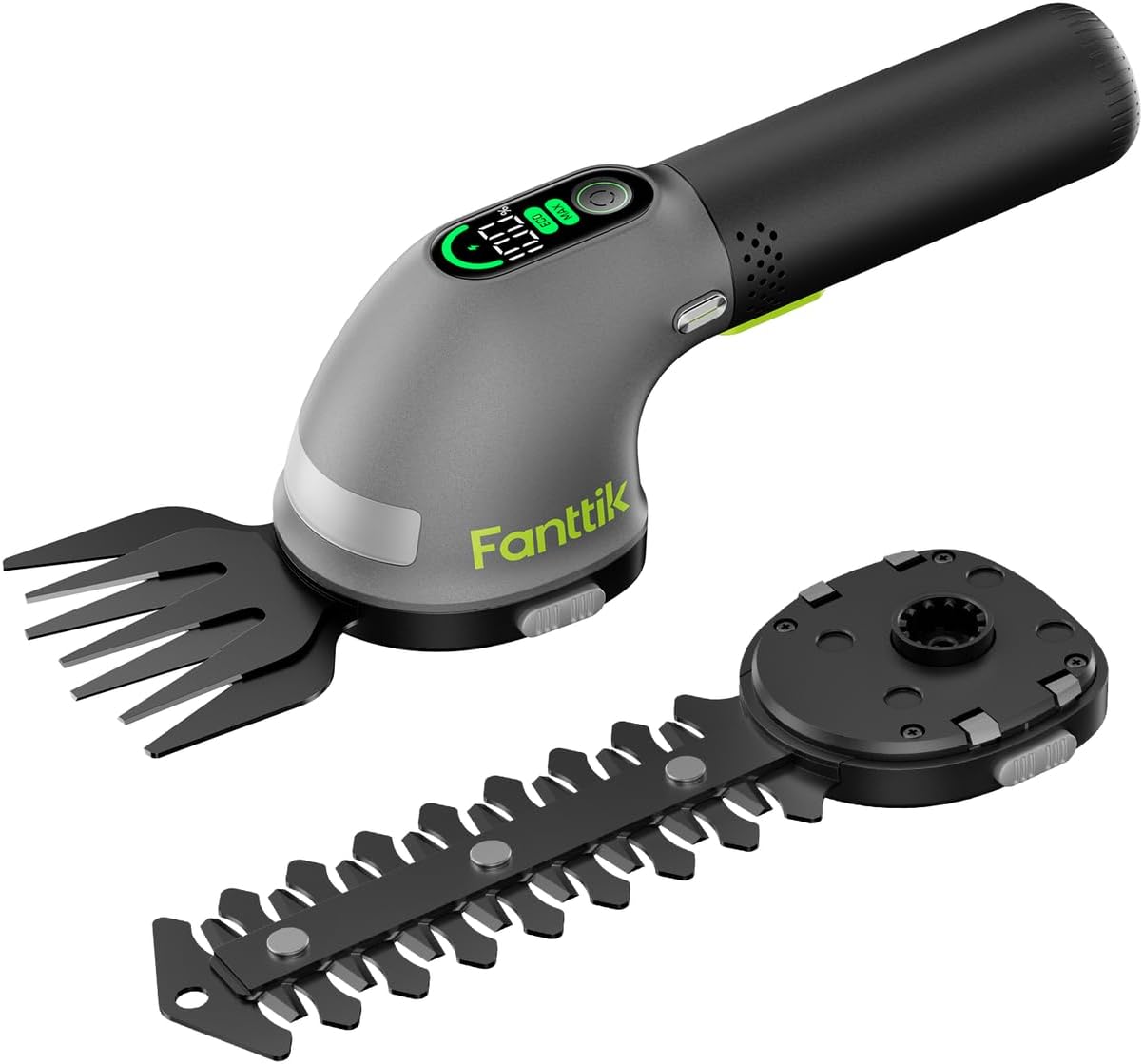 Fanttik Z10 Pro Cordless Hedge Trimmer, 6” Shurbbery Trimmer & 3.5” Grass Shear, Dual-Mode with Battery Display, Type-C Fast Charge, Two Blades for Yard, Garden, Lawn Care