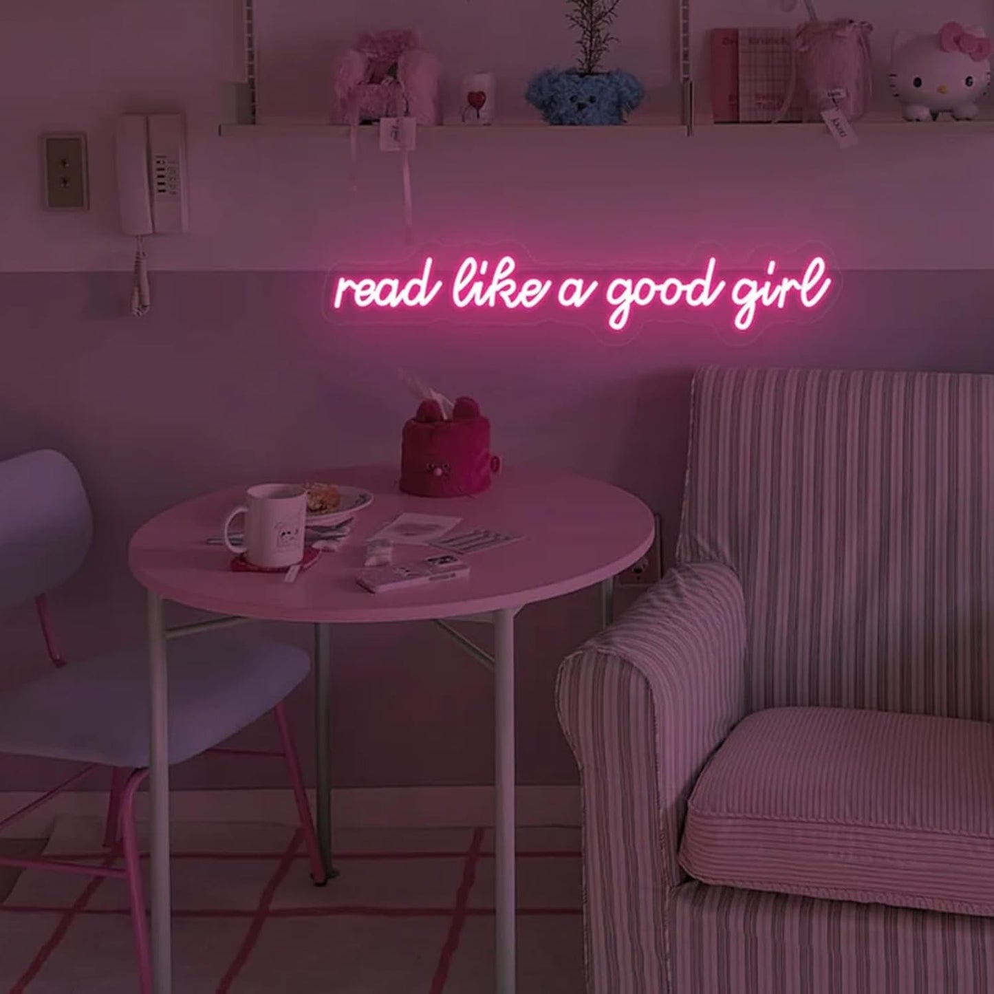 Read Like A Good Girl Neon Sign 28inch Led Library Light Up Signs Wall Art Decor for Home Bedroom Reading Room Bookshelf Decorations Book Lover Gift