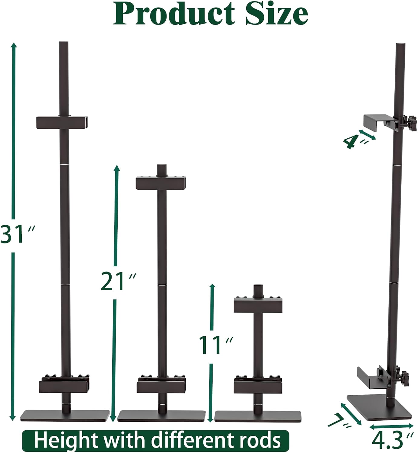 Tabletop Easel Stand, 31" H/1.7" T Adjustable Picture Frame Stands for Display, Metal Tablet Top Easel Picture Frames Stand, Canvas Frame Easel, Black Stand for Sign, Photo, Poster, Art, Painting