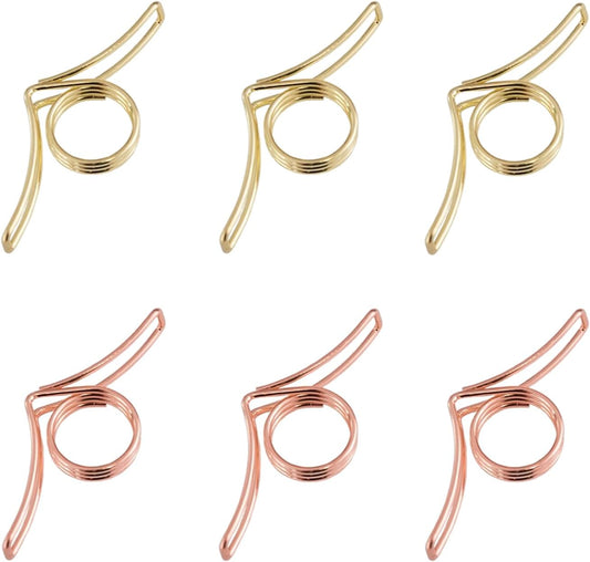 6 PCS Thumb Book Page Holder Professional Thumb Page Holder Metal Book Thumb Holder Book Opener Holder Book Holder Thumb Reading Book Accessories for Reading Lovers(Gold and Rose Gold)