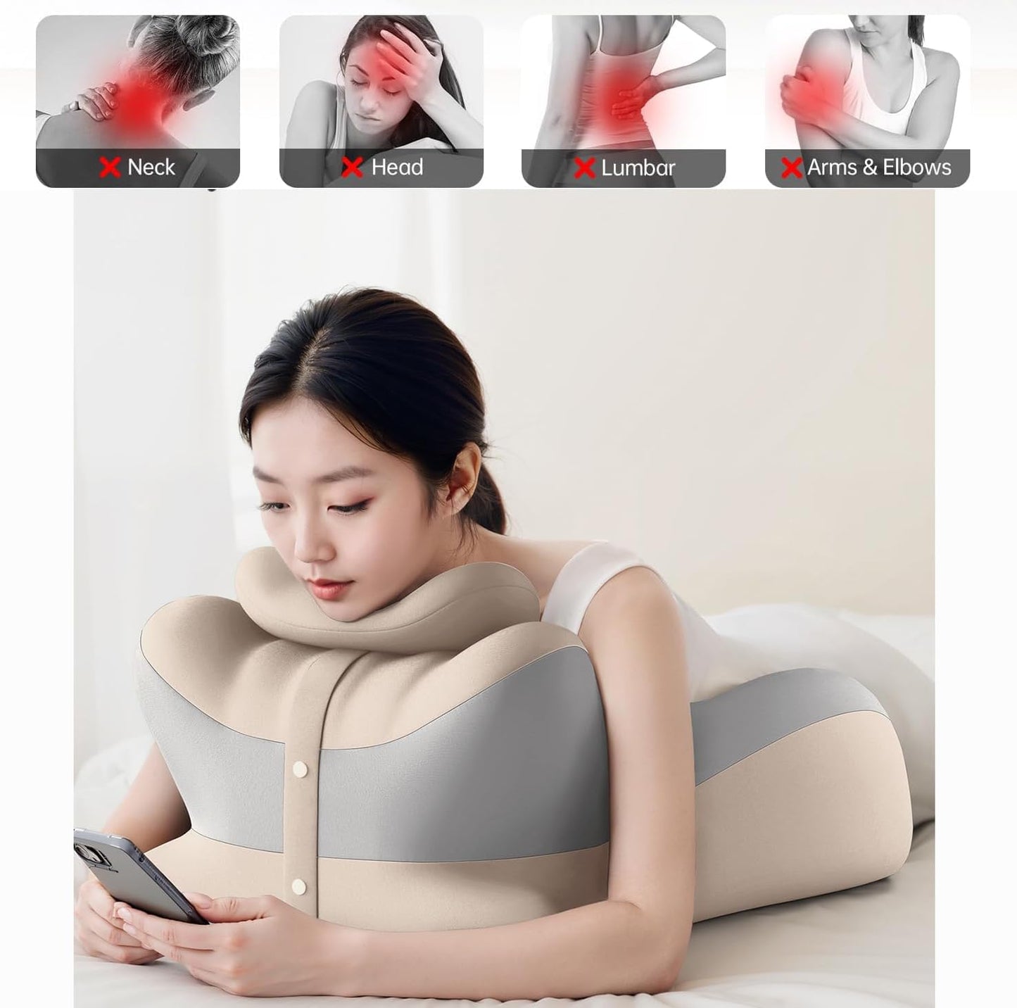 Adjustable Intimacy & Pregnancy Support Pillow - Ergonomic Foam Wedge Cushion for Back Pain, Sitting, Lying, Multi-Position with Removable Washable Cover (Dark Gray)