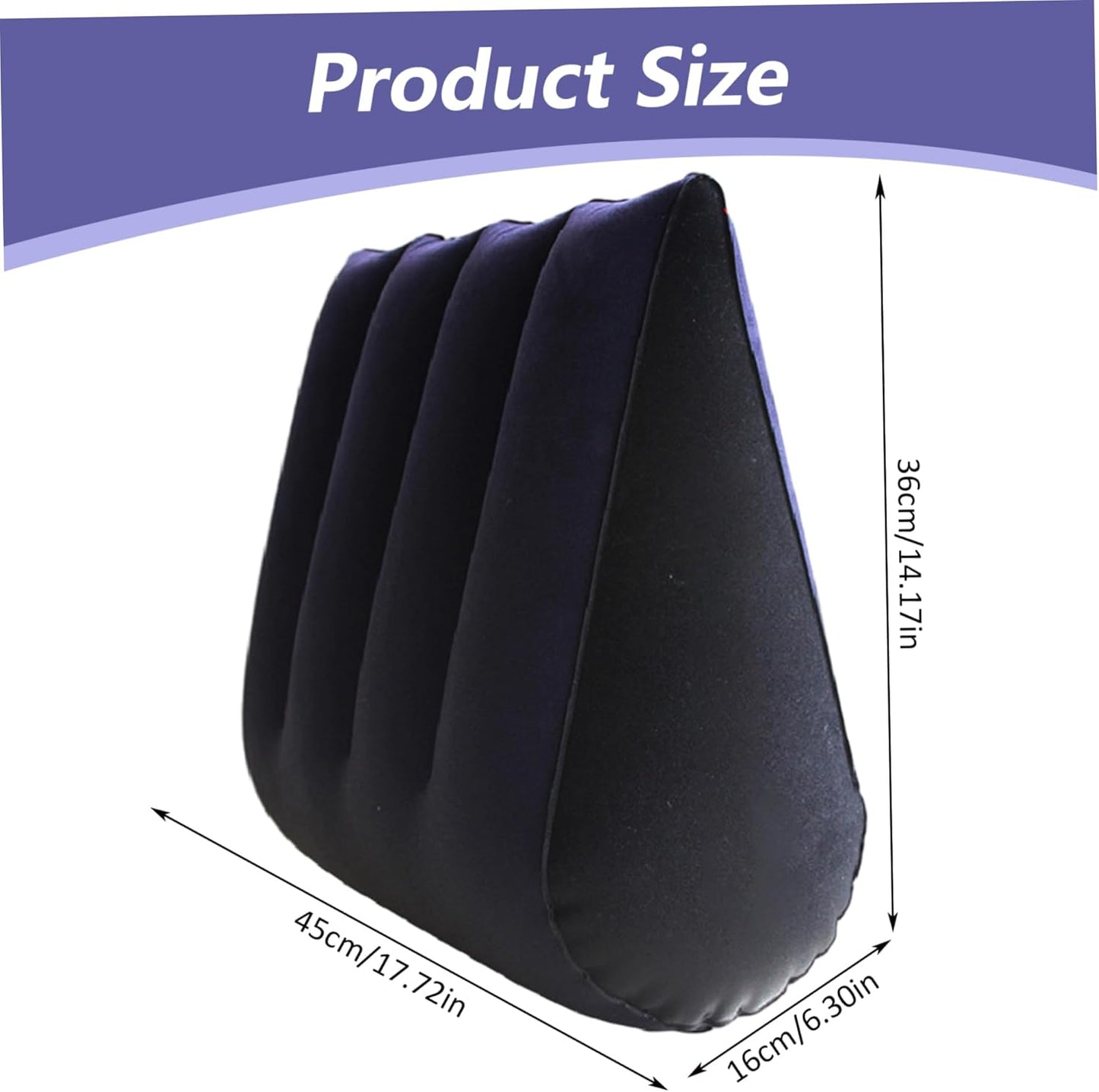 Inflatable Pillow Inflatable Wedge Pillow, Lightweight & Portable Thickened Wedge Soft Comfortable Triangle Cushion for Sleeping, Reading, Post Surgery, Blue