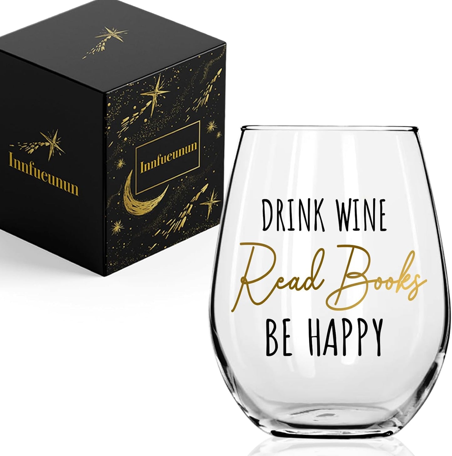 Drink Wine Read Books Be Happy,Book Club Gifts for Women,Funny Christmas, Birthday, Gift for Book Reading Lovers, Librarians, Bookworms,Bookaholics-15oz