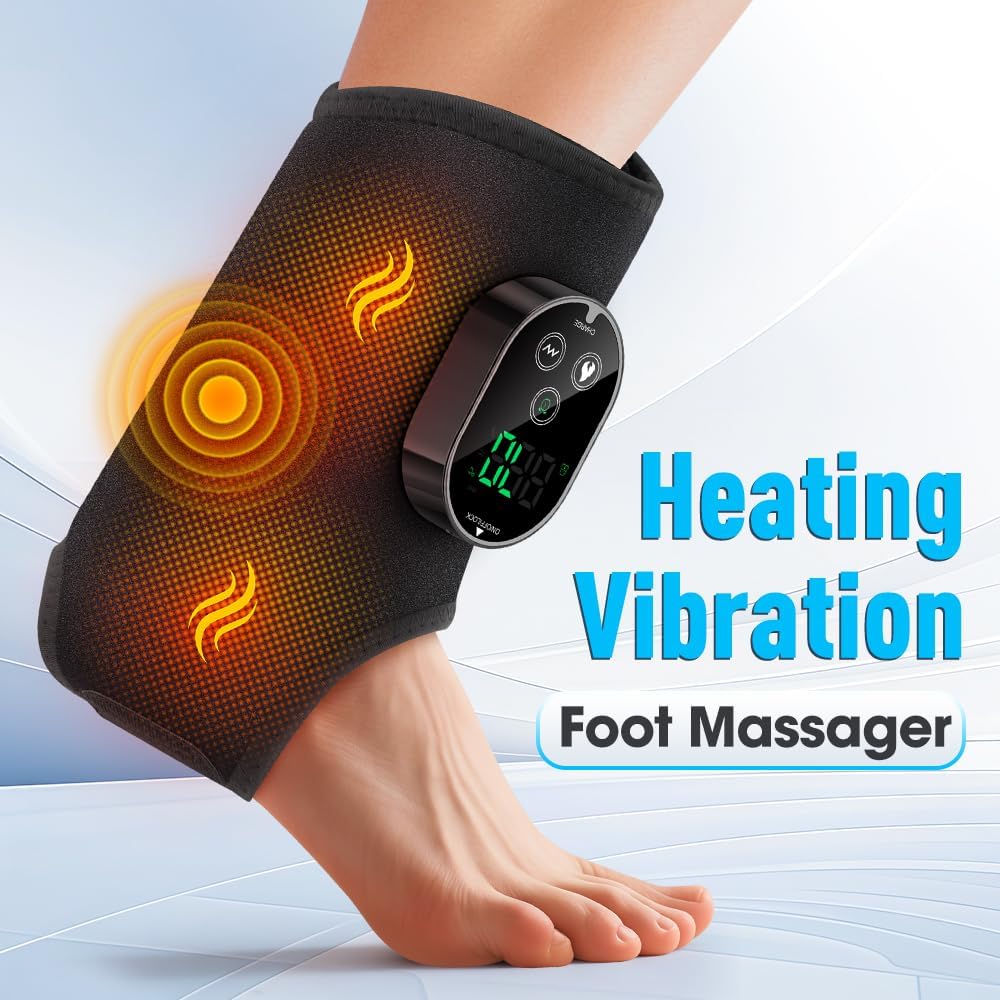 Foot Renew Ankle Massager for Neuropathy, Ankle Heating Pad with Massage Foot Heel Pain Relief, 6 Heat Levels & 3 Vibration Modes