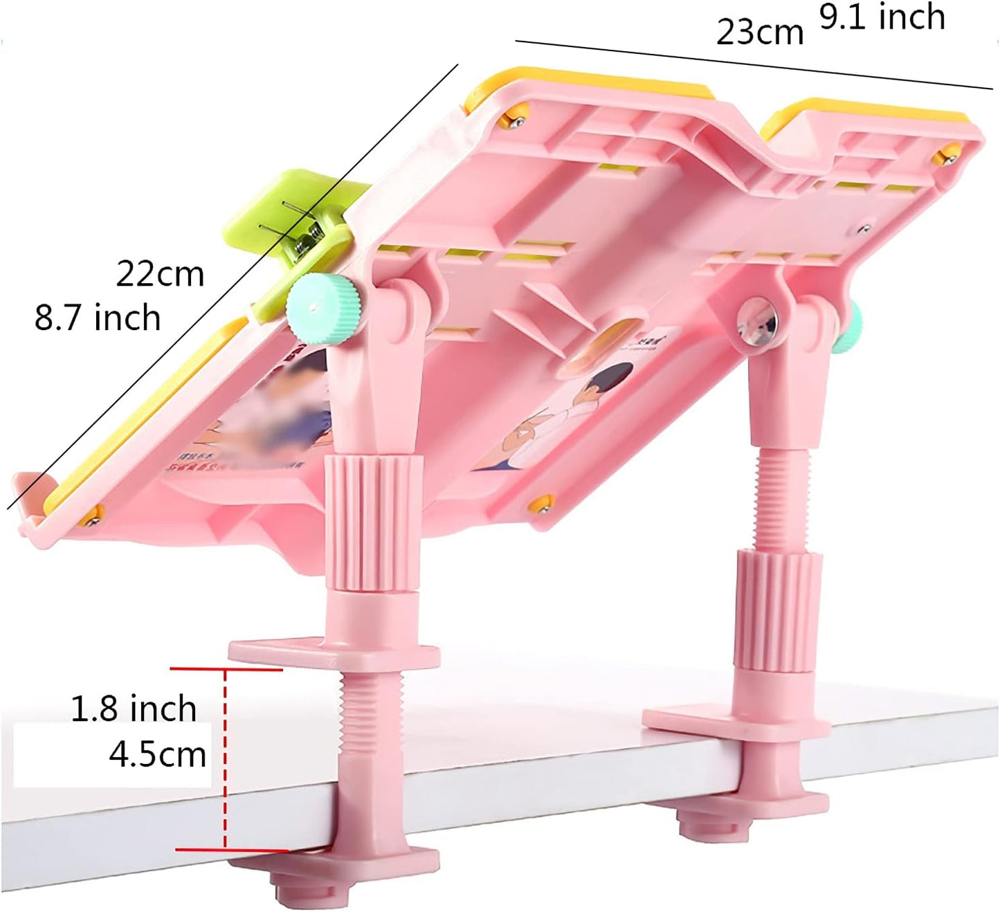 Book Stand Book Stand Fixed Tableside Multifunction Desktop Book Stands Foldable Portable Adjustable Bookstand for Reading 9.1 x 8.7 inch