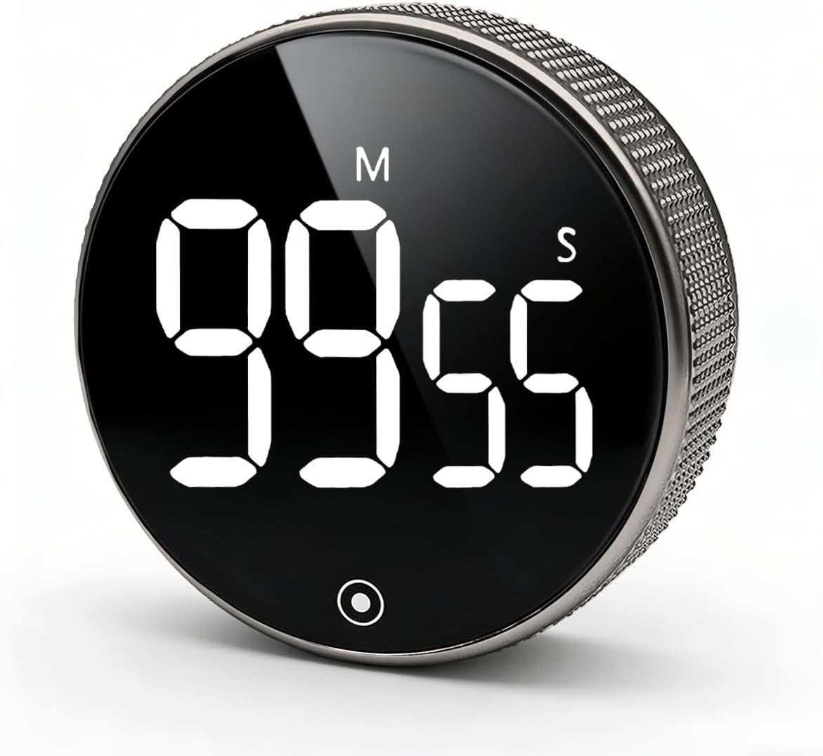 Sportsvoutdoors Rotating Digital Kitchen Timer, Large Display Screen Timer with Count-Up & Countdown, Magnetic Cooking Timer for Home, Classroom, Kitchen, Office, Gym