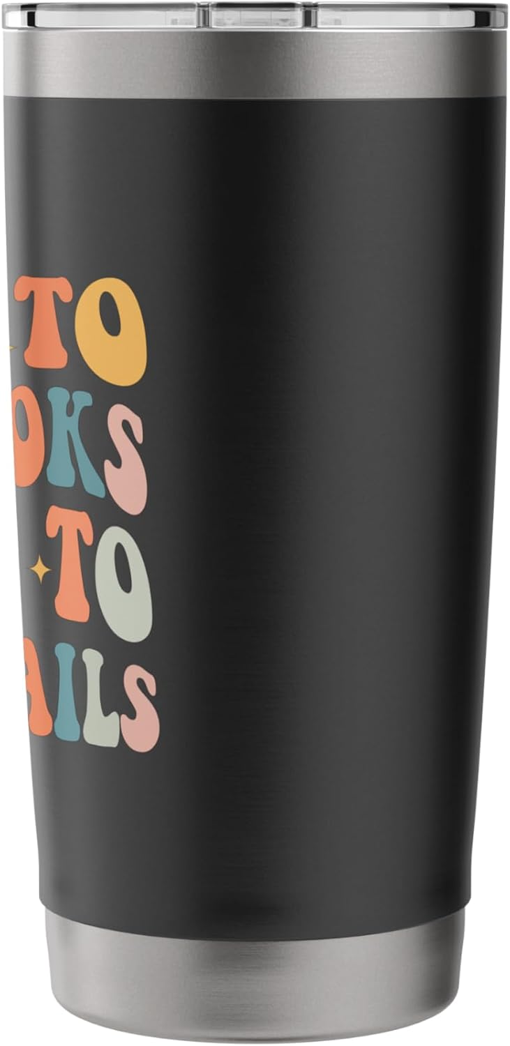 Groovy Born To Read Books Forced To Read Emails Book Lover Stainless Steel Insulated Tumbler