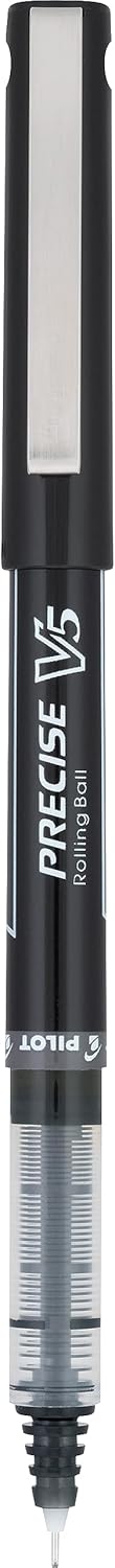 PILOT Precise V5 Stick Liquid Ink Rolling Ball Stick Pens, Extra Fine Point (0.5mm) Black Ink, 12-Pack (35334)