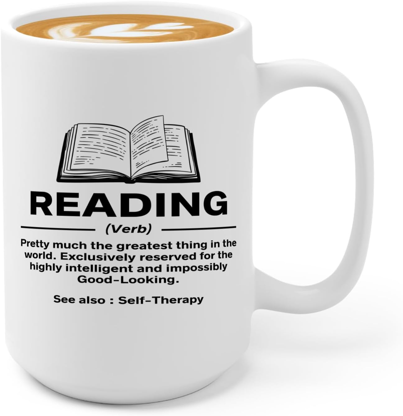 Book Lover Coffee Mug 15oz White -Reading Definition - Sports court Team Indivdiual partner Book Lover