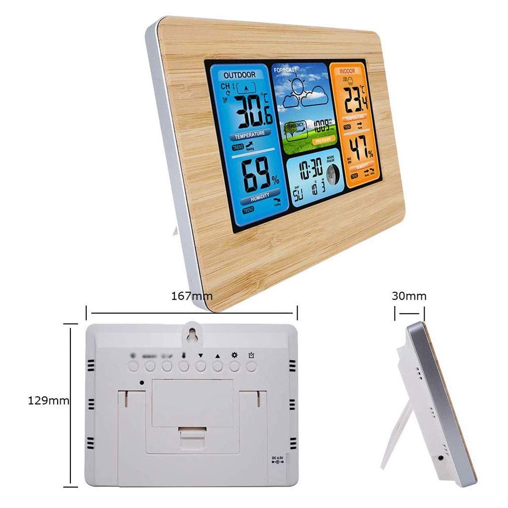 Room Thermometer - Color Screen Weather Clock Calendar Alarm(E)