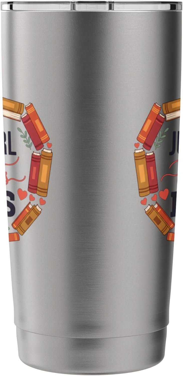 Just A Girl Who Loves Books Literary Heart Bibliophile Women Stainless Steel Insulated Tumbler