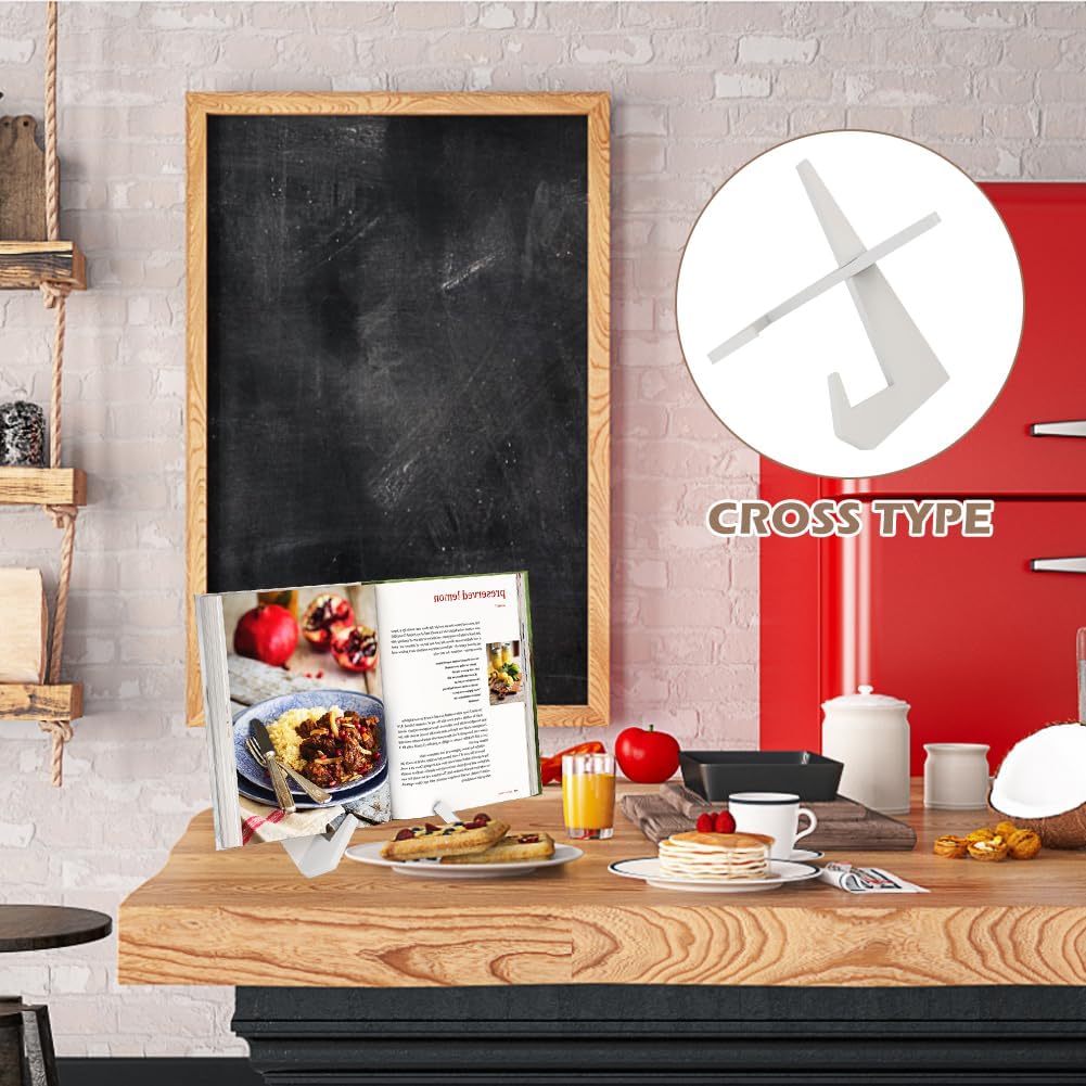 Cookbook Stand, Wooden Recipe Book Holder for Kitchen Counter- Reading Hands Free, Multifunctional Detachable Cookbook Holder Stand for Display of Recipes & Tablets