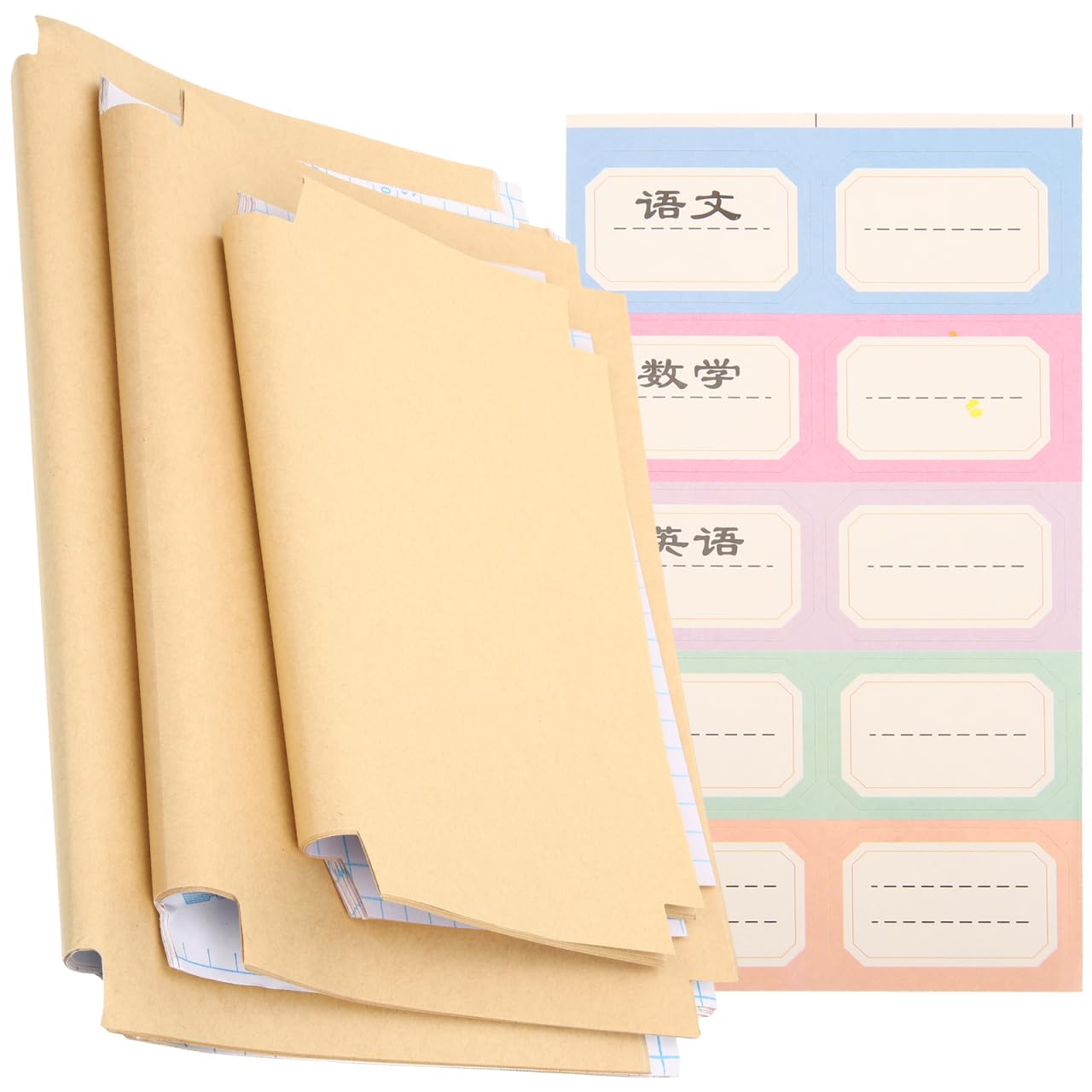SHOWERORO Kraft Self-Adhesive Book Cover Kit 30 Sheets Book Jackets for Textbooks Notebooks Magazines Protective Cover Wrapping for School Office Use