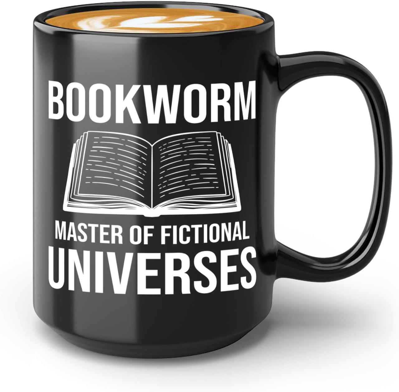 Book Lover Coffee Mug 15oz Black -Bookworm Master of - Bookworm Literature Library Book Lover Reader Booked Editor Intellectual Studious