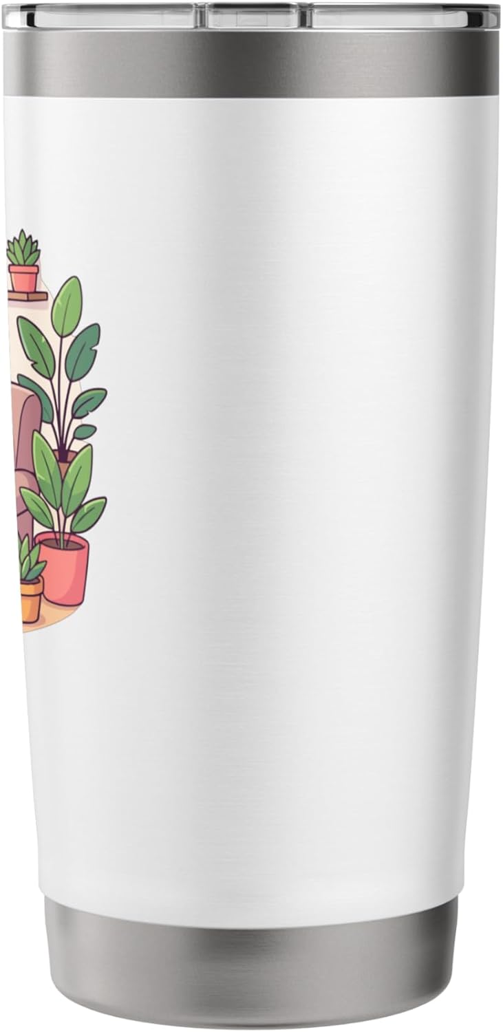 Relaxing Panda With Tea Cozy Reading Nook Plants Stainless Steel Insulated Tumbler