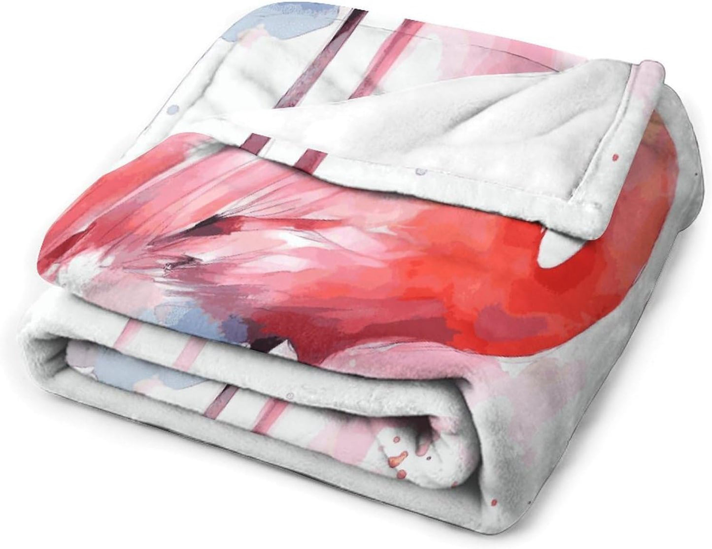 Pink Flamingo Watercolor Blanket Super Soft Lightweight Throw Blanket Cute Cozy Warm Bed Blanket Decorative Fuzzy Blanket All-Season Home Decor Gift for Sofa Couch Living Room 60"*80"（150 * 200cm）