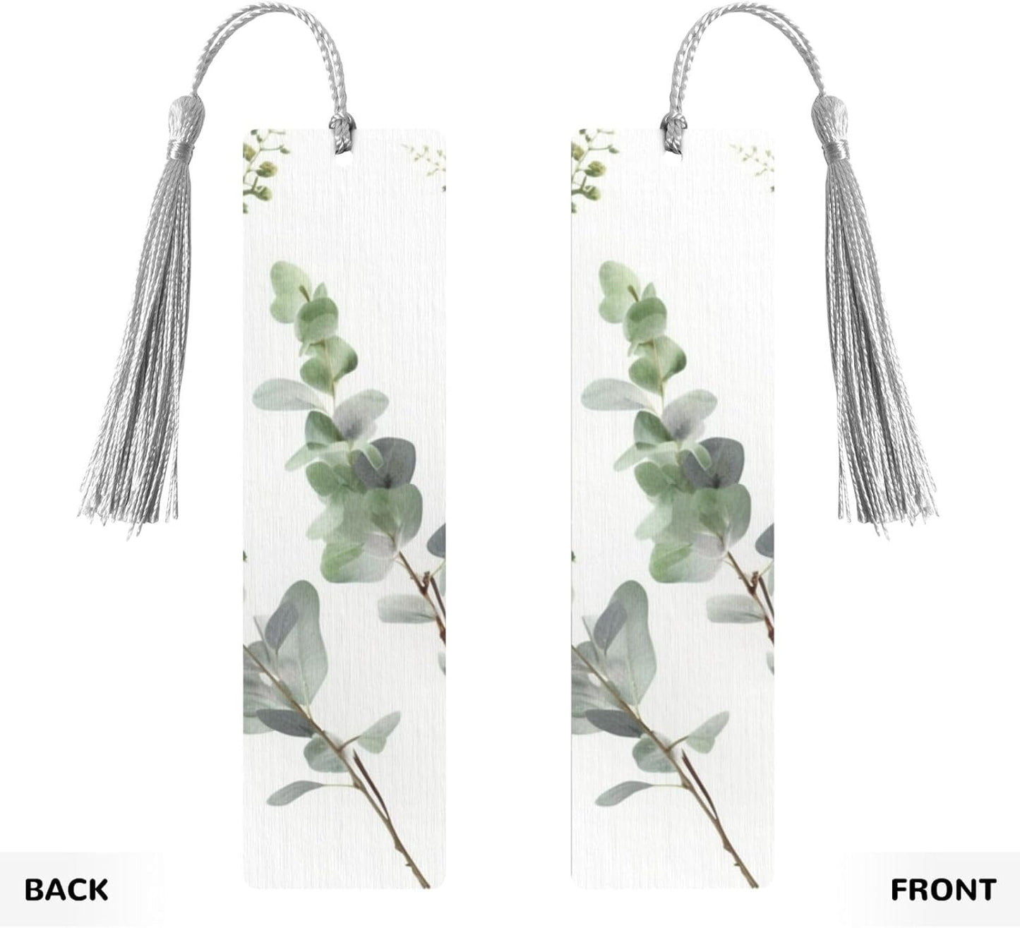 White Natural Greenery Twig Bookmarks with Tassels, Wood Bookmark for Women Men Handmade Book Mark for Book Lovers, Reading Page Markers Wood Tags Ornaments Birthday Teachers Gift